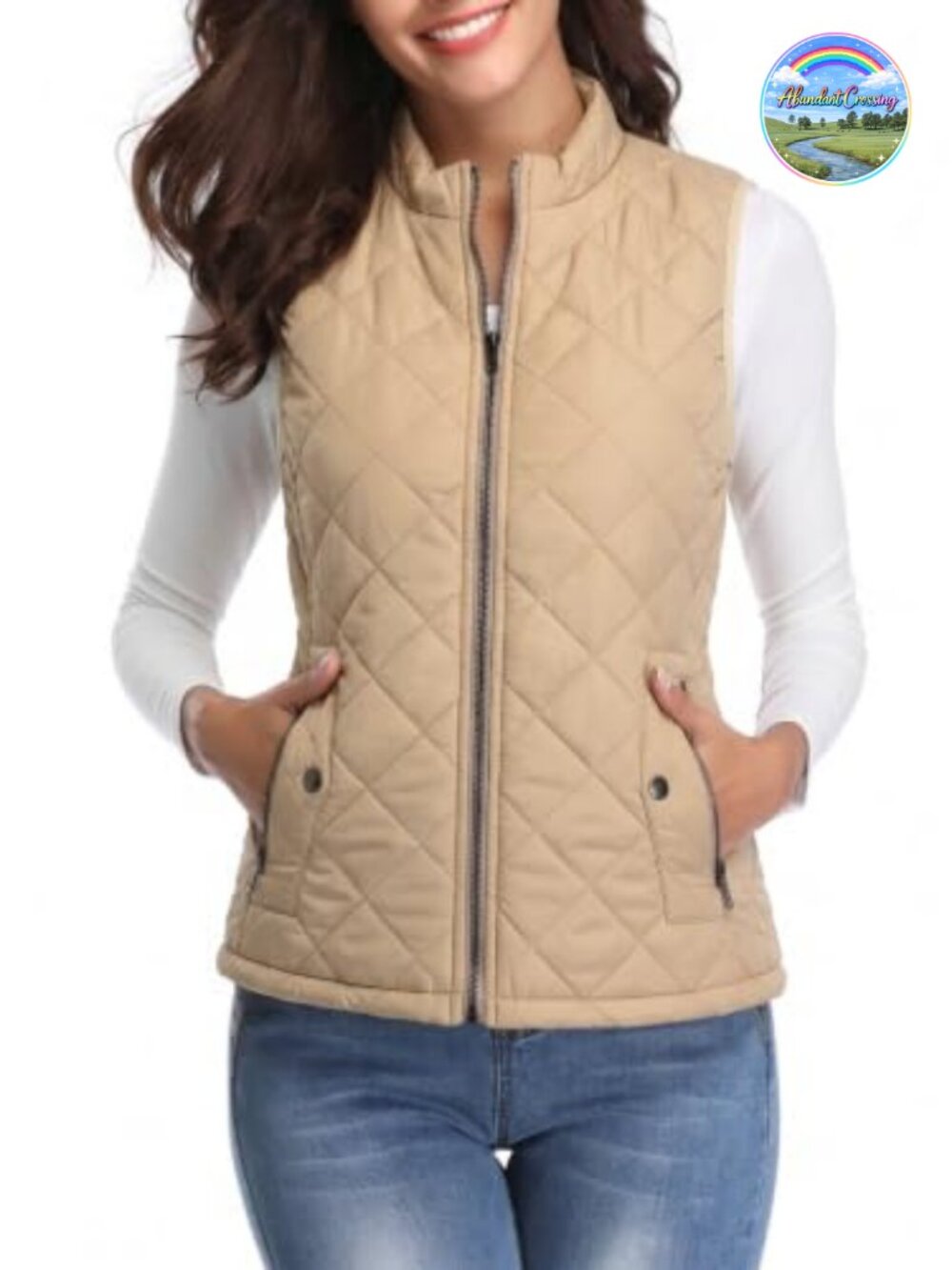 Quilted Puffer Vest Lightweight Zip Gilet Stand Collar Sleeveless